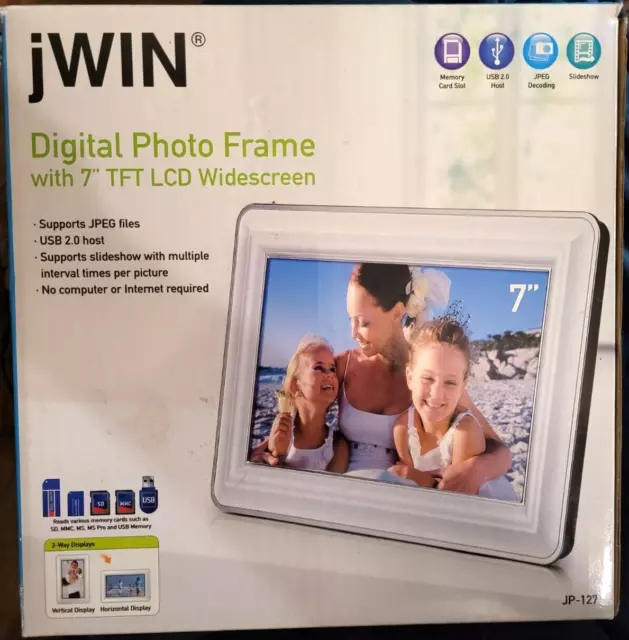 jWIN White Digital Frame JP-127 #071200747  NEW