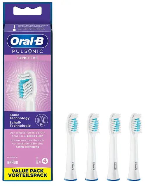 4 spazzole di ricambio Oral B PULSONIC SENSITIVE originali OralB
