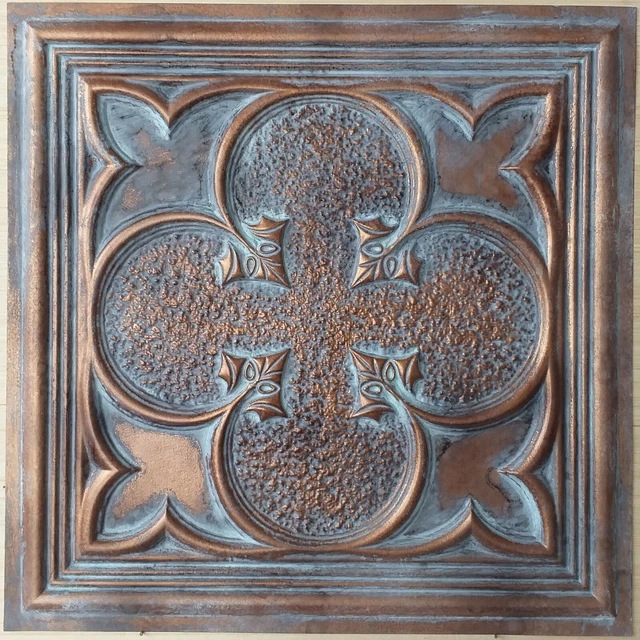 Faux tin vintage Ceiling tiles weather copper decor wall panels PL35 10pcs/lot
