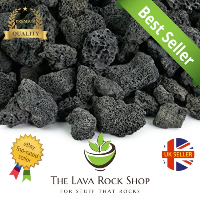 1KG LARGE (10cm) Real Rocks of Black Volcano Lava for Aquarium Decoration