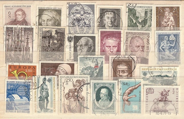 Austria collection.....album card with used stamps