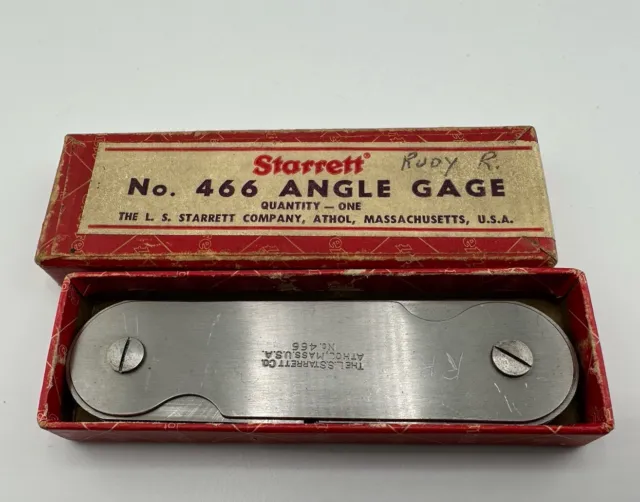 Vintage L.s. Starrett Usa 466 Angle Gage 1° To 45° Steel 18 Blades Original Box