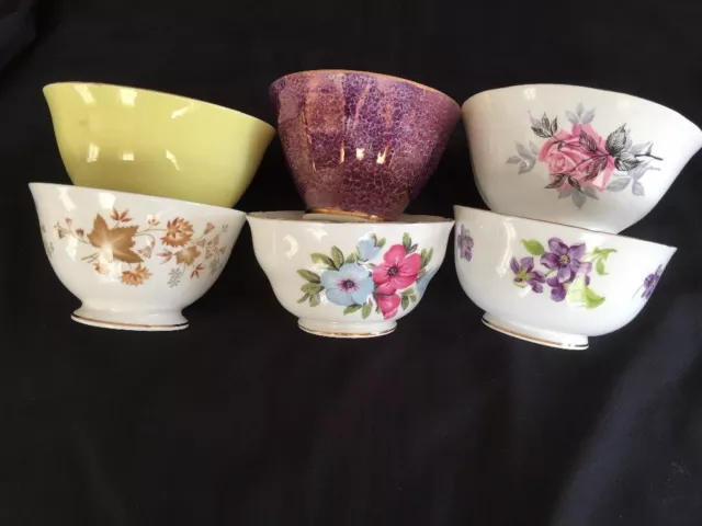 JOB LOT-Mix & Match ~*Floral & Plain*~6 SUGAR BOWLS -Weddings,Tea Rooms JOB LOT-Mix & Match ~*Floral & Plain*~6 SUGAR BOWLS -Weddings,Tea Rooms