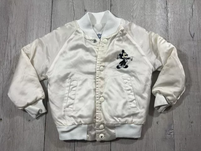 Vintage Chalk Line Mickey Mouse Satin Baby Jacket Size 4