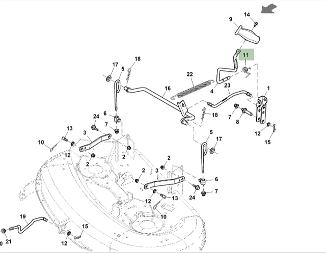 John deere la115 on sale mower deck parts diagram