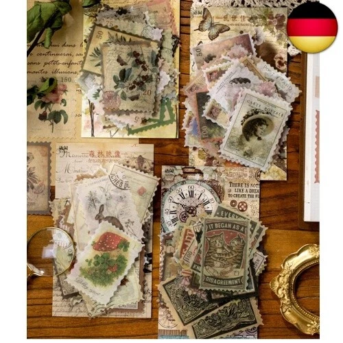 ODOOKON 240 Pcs Vintage Aufkleber Stempel Scrapbooking Aufkleber für Scrapbook