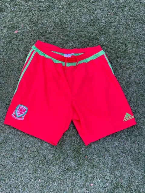 Adidas Wales Welsh Football Red Home Shorts Used Size L R3