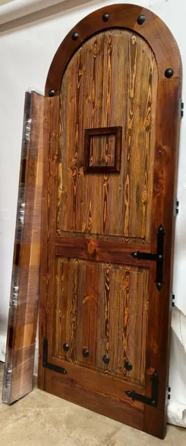 Rustic reclaimed lumber arched door solid wood storybook castle winery speakeasy 3
