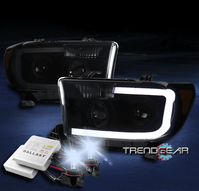 For 07-13 Tundra/08-17 Sequoia Led Black/Smoke Projector Headlight Lamp W/8K Hid
