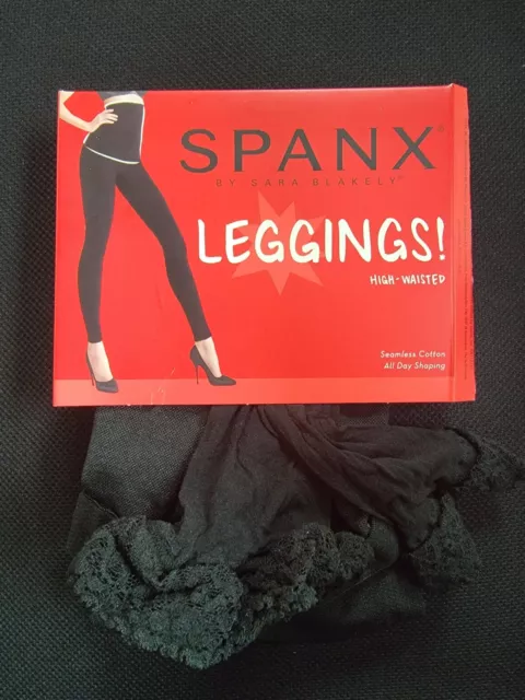 Spanx Lace Leggings - High-Waisted, Color Black, Size 1X