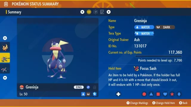 Non Shiny 6IV** XXXL EV Trained Battle Bond Ash Greninja Pokemon Scarlet/Violet