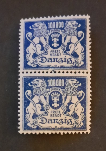 Danzig 2 Freimarken zu 100000 Mark Mi-Nr. 155 PF postfrisch, Beschreibung lesen!
