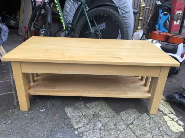 Solid pine coffee table.
