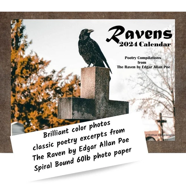 RAVEN CALENDAR 2024 Poetry The Raven by Edgar Allan Poe Collectible