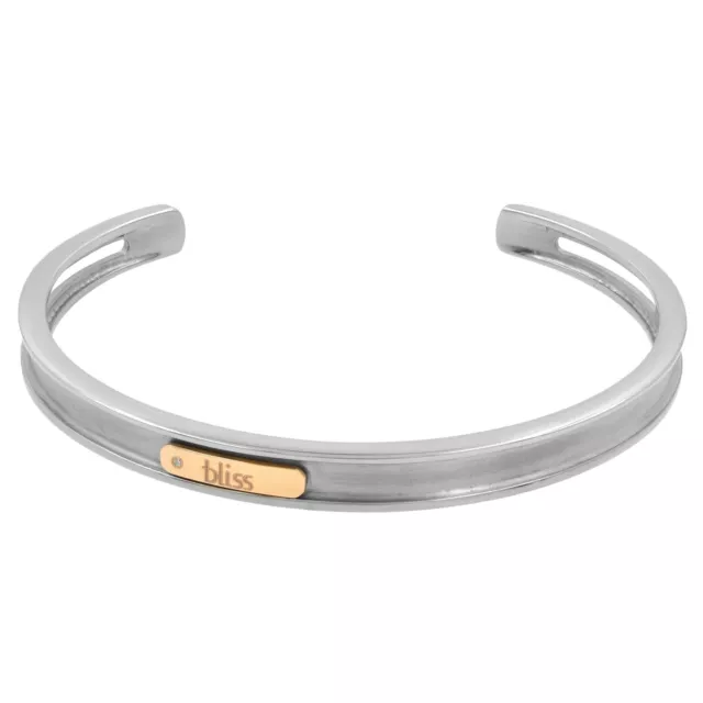 Bliss Gold Tytanium Unisex Bangle Bracelet Titanium 18K Rose Gold Size Medium