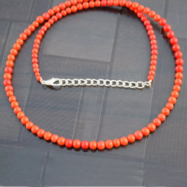 Collier de perles en corail orange naturel AAA, forme ronde, 4-5MM, 17...