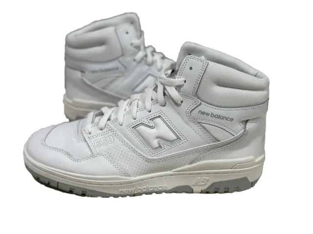 New Balance Men's 650 Sneakers BB650RWW Triple White Size 9.5 NEW