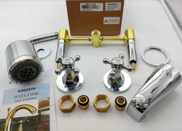Borde de bañera y ducha metropolitana Kingston Brass KBX8141BX pulido cromo