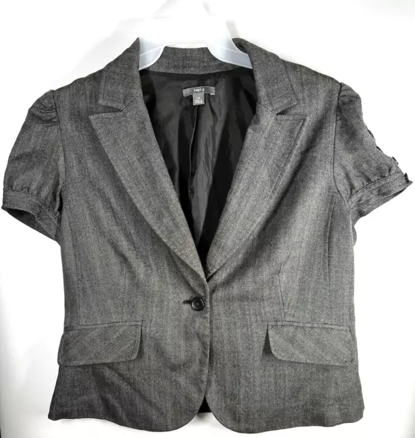 apt 9 Blazer Gray Size 16 Short Sleeve Business Wear Women's Ladies