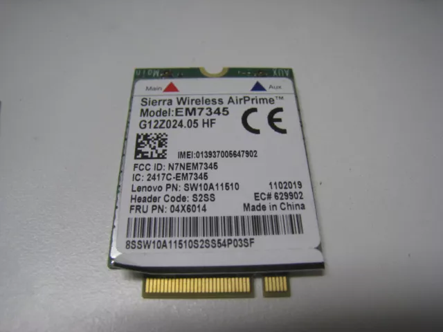EM7345 04X6014 Module de carte WWAN 4G LTE Lenovo Thinkpad X250 W550 T450...