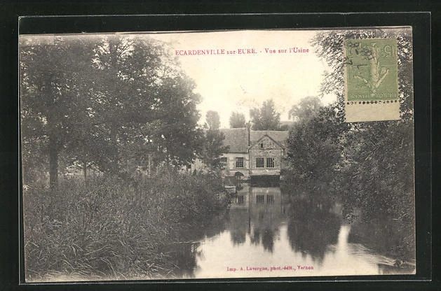 CPA Ecardenville-sur-Eure, Vue sur l´Usine