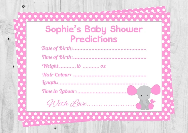 Purple Elephant Baby Shower Prediction & Advice Cards - Pack Of 25, 5x7", Premium Cardstock - View #12