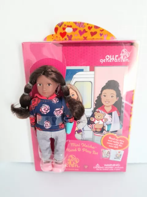 Our Generation Read & Play Mini Keisha 6” With Cast Doll With Story Book NEW!