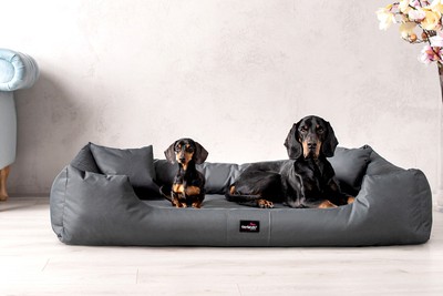 06 GRIGIO tierlando ORTOPEDICI Letto Cane GOOFY Visco FEST tessuto poliestere Divano per Cani Cesta per cani M L grande xxl xxxl 80-185 cm 30 colori G5 120 x 90 cm 