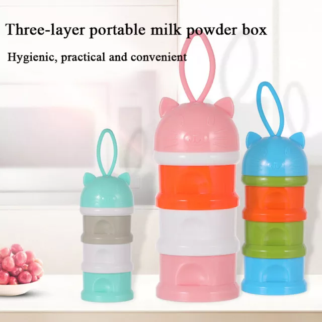 3 Layer Portable Baby Milk Powder Dispenser Container Storage Cereal Snack Box