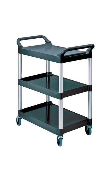 Carrello da tavolo Rubbermaid 3 piani di carico L560xB450 mm nero/argento alluminio gr. 90 kg...