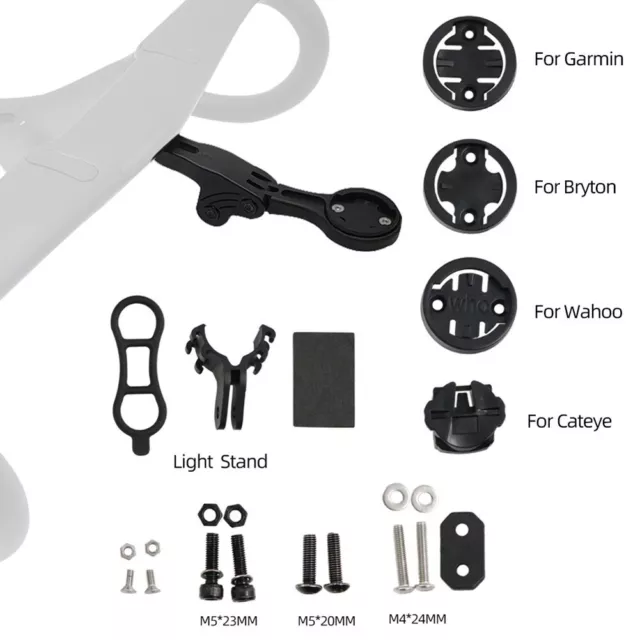 Support de montage vélo pour Garmin Bryton Cateye Wahoo GPS noir matériau ABS