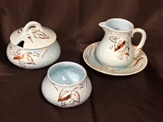 Vintage Wade Golden Turquoise Sugar Creamer Set - Made in England