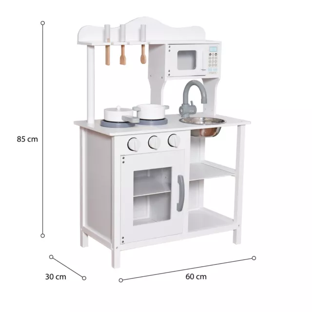 Spielzeugküche Kinderküche Spielküche Kinder HOLZ mit Zubehör Küche Kinder WEIß 2