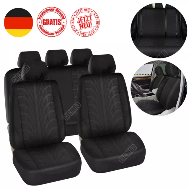Sitzbezug Premium VollLeder Schwarz 11-teiliges universal Set Airbag  tauglich