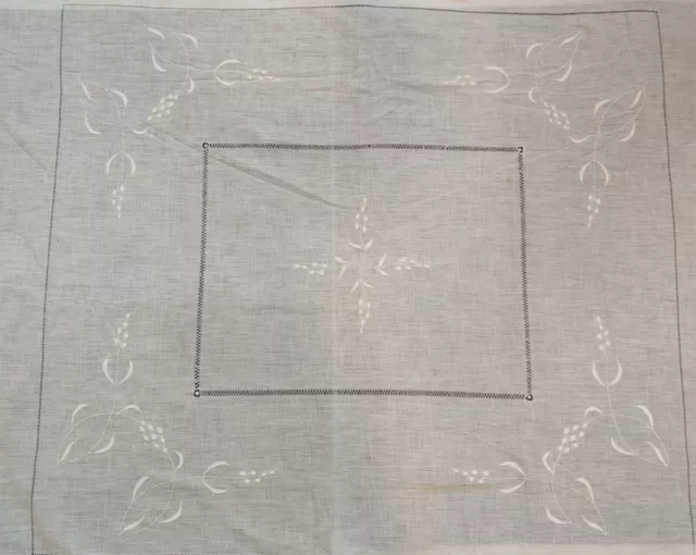 Funda Edredón Hilo De Lino Blanco Bordado Pequeños Días Mano Bordado Volante