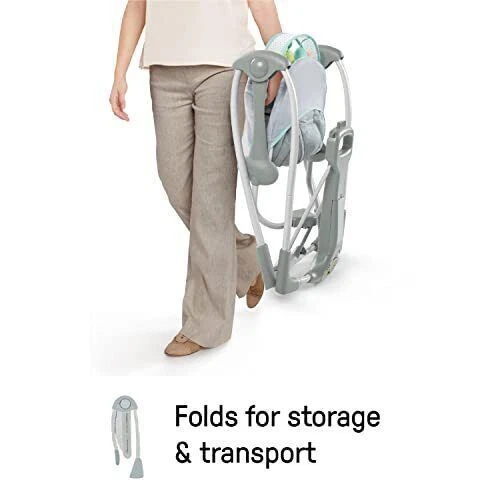 Ingenuity 5-Speed Portable Baby Swing with Music, Nature Sounds & Battery-Saving