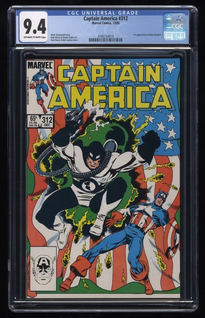 Captain America #312 CGC NM 9.4 Off White to White 1st Appearance Flag Smasher!