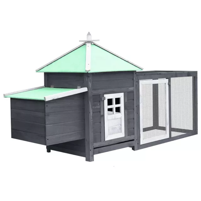 NNEVL Chicken Coop with Nest Box Grey 190x72x102 cm Solid Firwood