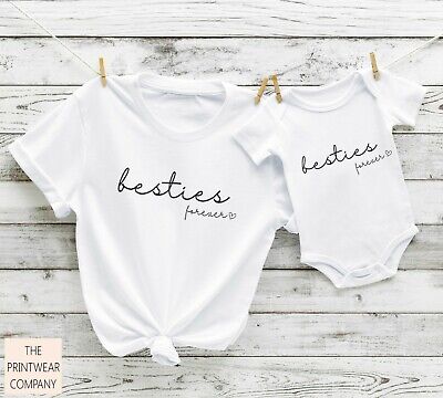 Besties Forever Matching T-Shirt & Bodysuit Set Baby Grow Tee Mama Mummy & Me