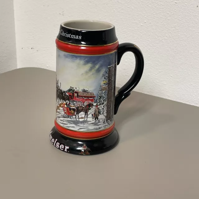 Anheuser Busch Budweiser 1992 Holiday Stein “A Perfect Christmas”