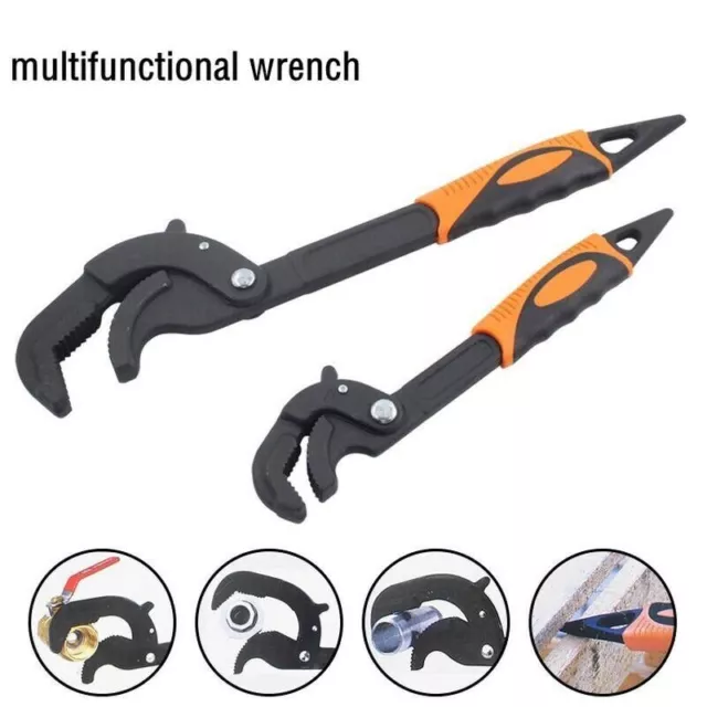 2 Pack Adjustable Wrench Quick Multi-function Self-Adjusting Spanner Power Grip