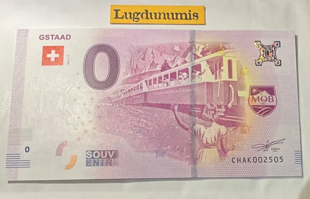 Billet 0 Euro Gstaad 2017-1 euro souvenir touristique