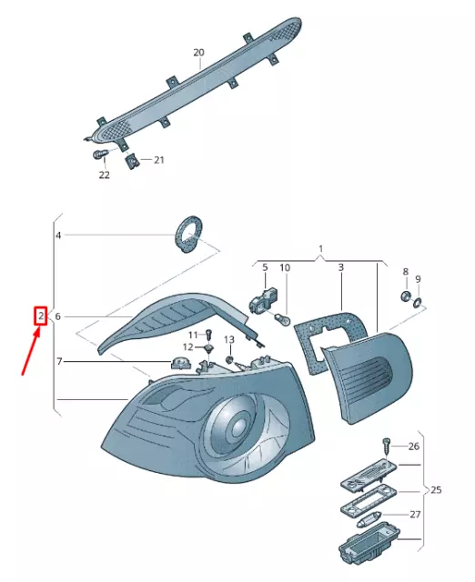 VW EOS 1F7, 1F8 fanale posteriore sinistro 1Q0945095K NUOVO ORIGINALE 2