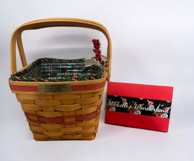 Longaberger Christmas Collection 1995 Edition Brown Cranberry Handwoven Basket