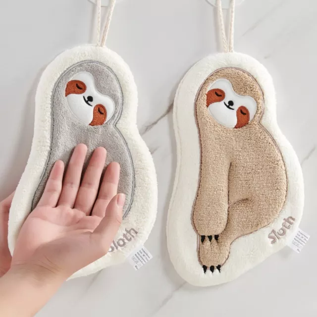 Super Absorbent Sloth Shape Hand Towel Thickened Cartoon Hand Towel  Cleaning