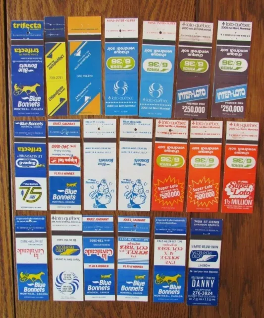 Horse Racing Sports Matchbook Matchcovers: Blue Bonnets (Montreal, Quebec) -E13