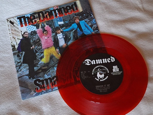 PUNK 7'' THE Damned SMASH IT UP **Near Mint vinyl** RED