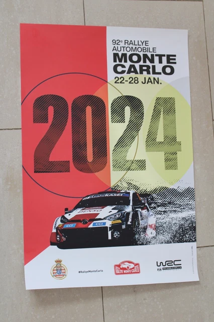 PLAQUE OFFICIELLE 92è RALLYE MONTE CARLO 2024 MONACO Signée SÉBASTIEN