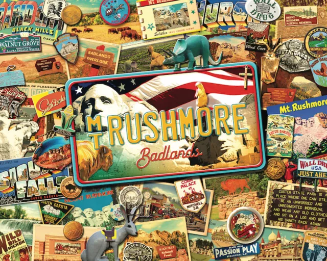 Hart Puzzles Mt. Rushmore / Badlands 1000 Piece Jigsaw Puzzle By Kate Ward Thack