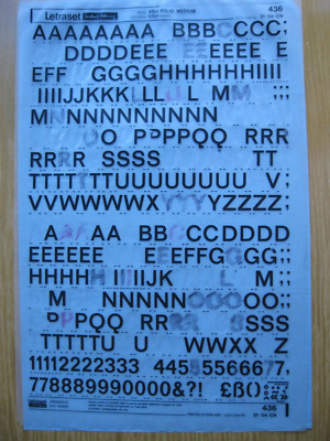 1 x letragraphica Maiuscole & NUM Burlington foglio 72pt 17.0mm PR207 P 